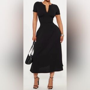 Fashion Nova Black Midi Dress